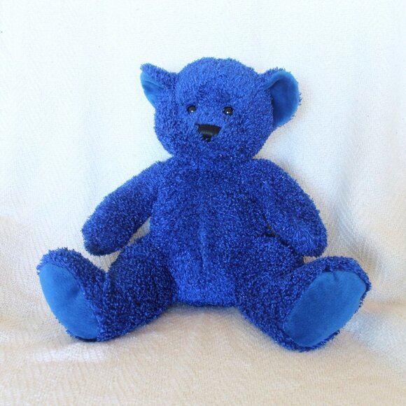 Blue teddy bear stuffed animal collectible plush toy texture - Picture 4 of 9